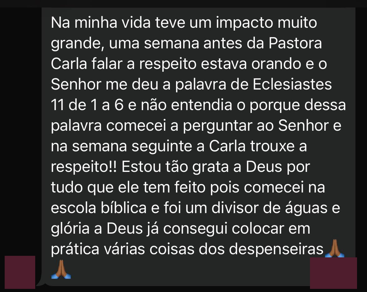 Testemunho anônimo de aluna 2