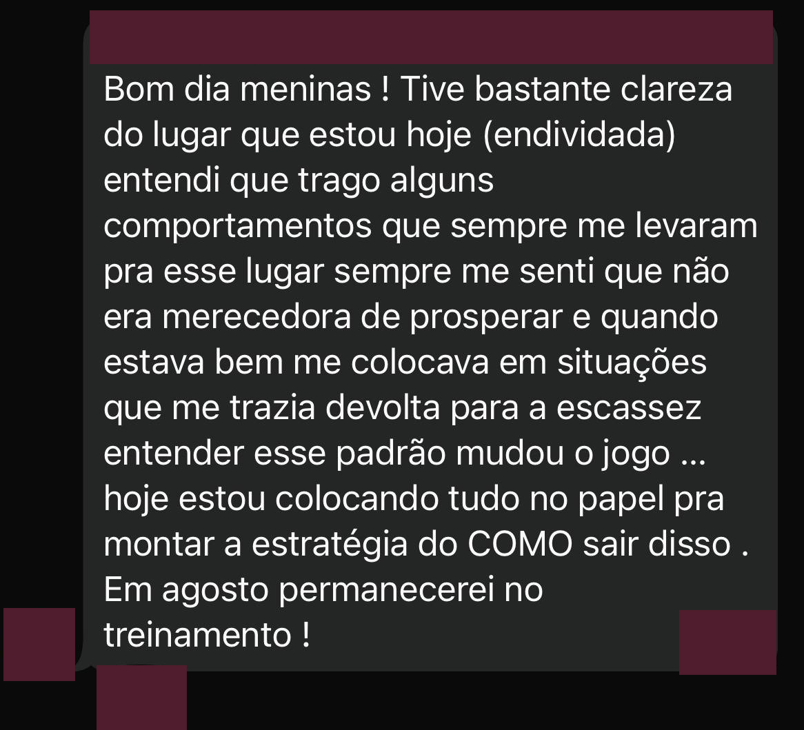 Testemunho anônimo de aluna 6